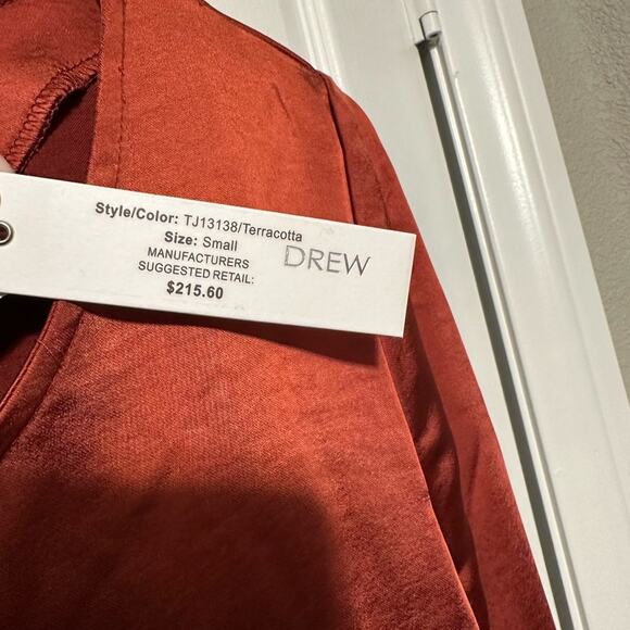 NWT Drew terracotta blouse tie top - Picture 3 of 3